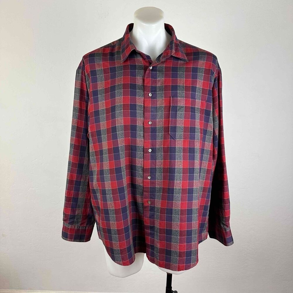 Hugo Boss Red Plaid Button Up Casual Shirt